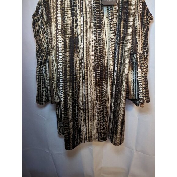 Robert Louis Women's Brown Bell Sleeve Cold Shoulder Top Size Small NWT RN87348 - Picture 6 of 15